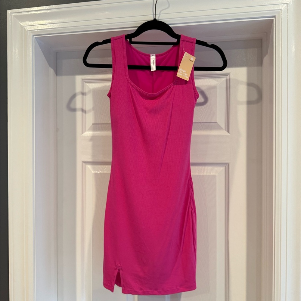 Pink Sheath Mini Dress with Cowl Neck